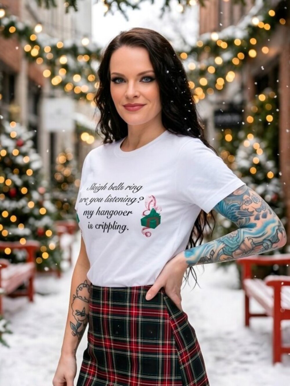 NGOrder ✦ Graphic Tee ✦ White Short Sleeve Crew Neck Cotton Holiday Humor S NWT